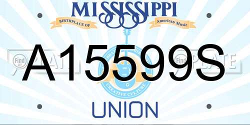 A15599S Mississippi License Plate