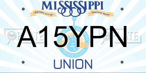 A15YPN Mississippi License Plate