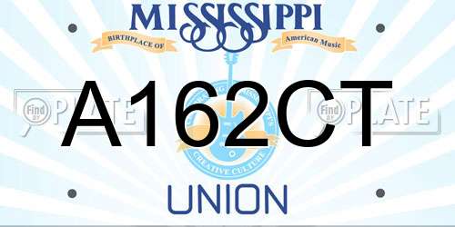 A162CT Mississippi License Plate