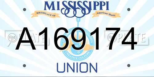 A169174 Mississippi License Plate