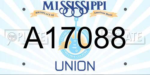 A17088 Mississippi License Plate