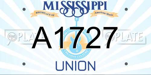 A1727 Mississippi License Plate