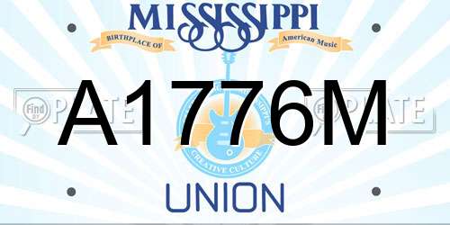 A1776M Mississippi License Plate