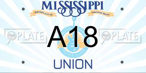 A18 Mississippi License Plate