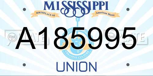 A185995 Mississippi License Plate