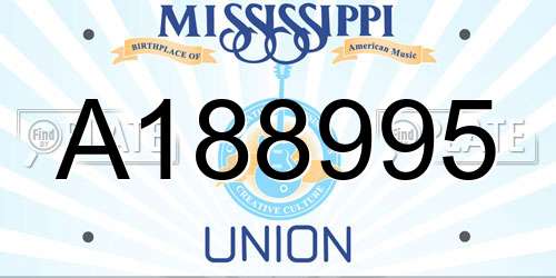 A188995 Mississippi License Plate