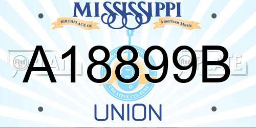 A18899B Mississippi License Plate