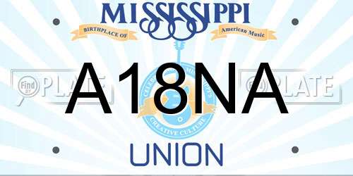 A18NA Mississippi License Plate