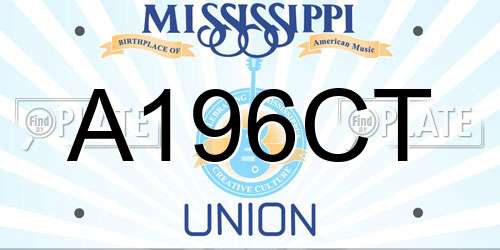 A196CT Mississippi License Plate