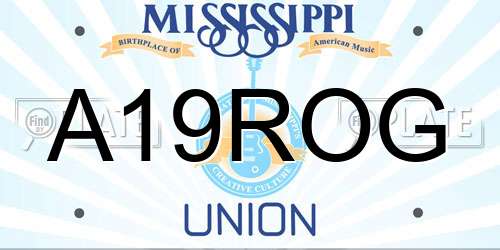 A19ROG Mississippi License Plate