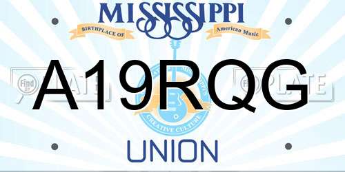 A19RQG Mississippi License Plate
