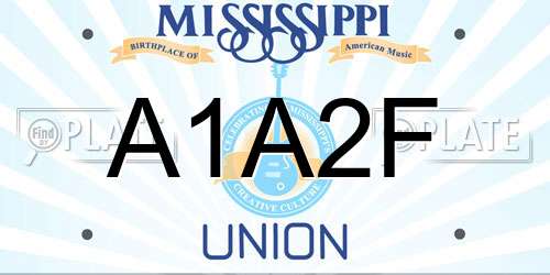 A1A2F Mississippi License Plate