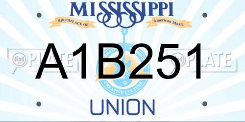 A1B251 Mississippi License Plate