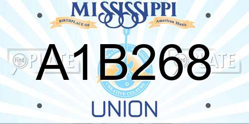 A1B268 Mississippi License Plate