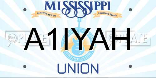A1IYAH Mississippi License Plate