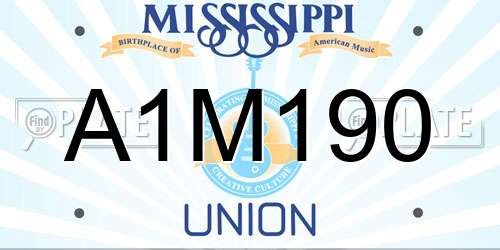 A1M190 Mississippi License Plate