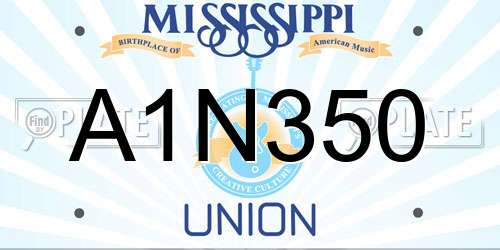 A1N350 Mississippi License Plate