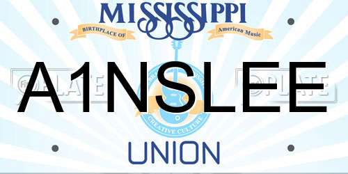 A1NSLEE Mississippi License Plate