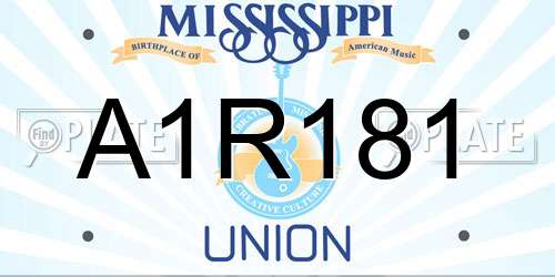 A1R181 Mississippi License Plate