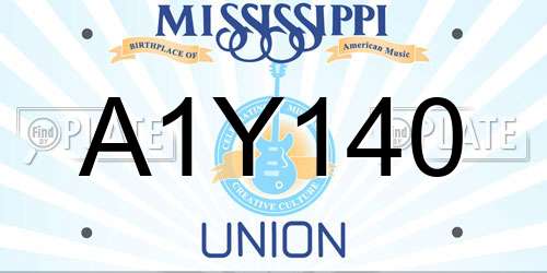 A1Y140 Mississippi License Plate