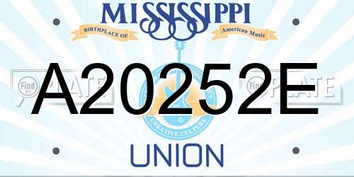 A20252E Mississippi License Plate