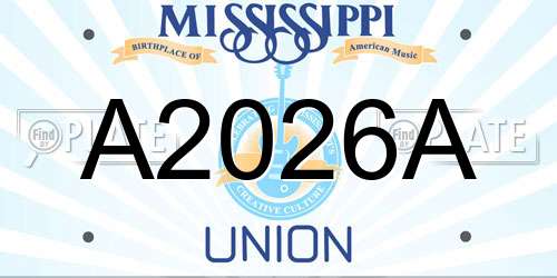 A2026A Mississippi License Plate