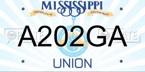A202GA Mississippi License Plate