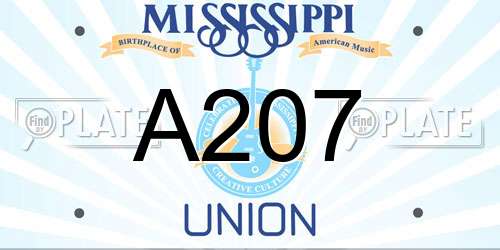 A207 Mississippi License Plate