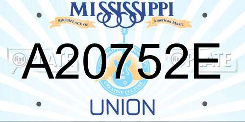 A20752E Mississippi License Plate