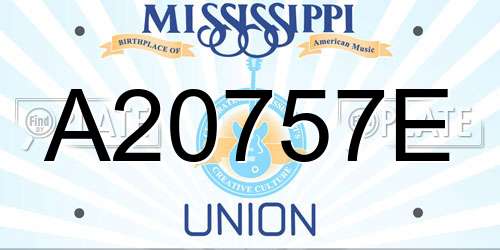 A20757E Mississippi License Plate