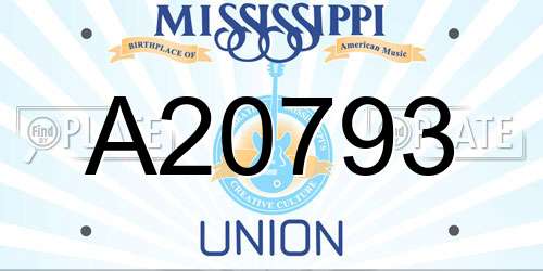 A20793 Mississippi License Plate