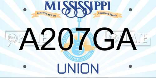 A207GA Mississippi License Plate
