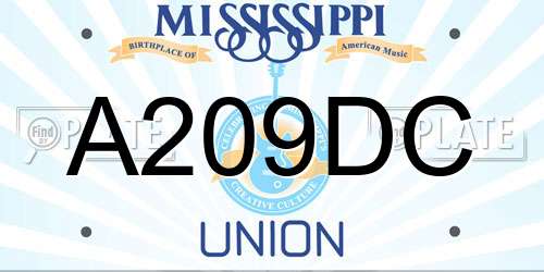 A209DC Mississippi License Plate