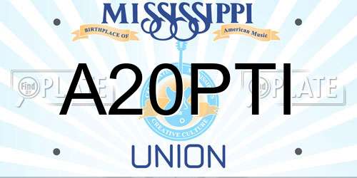 A20PTI Mississippi License Plate