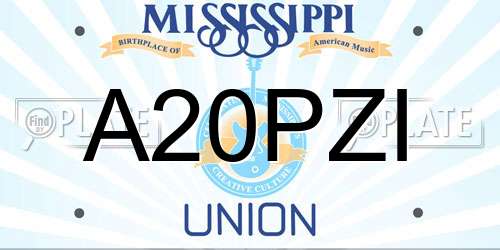 A20PZI Mississippi License Plate