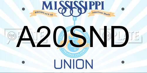 A20SND Mississippi License Plate