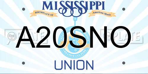 A20SNO Mississippi License Plate
