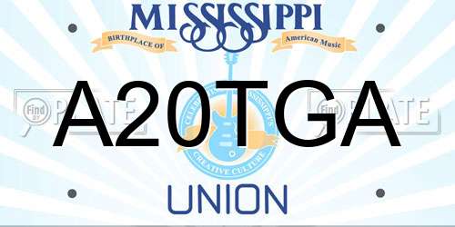 A20TGA Mississippi License Plate