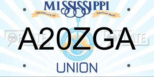 A20ZGA Mississippi License Plate