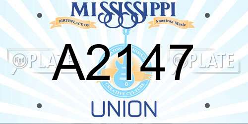 A2147 Mississippi License Plate