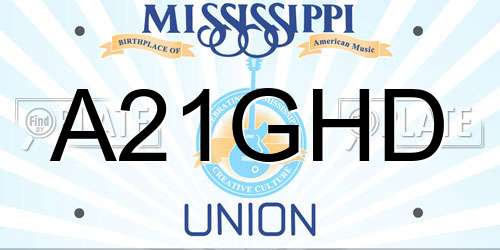 A21GHD Mississippi License Plate