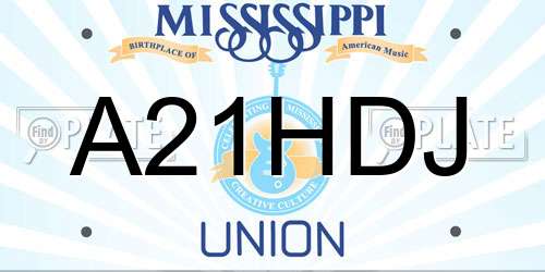 A21HDJ Mississippi License Plate