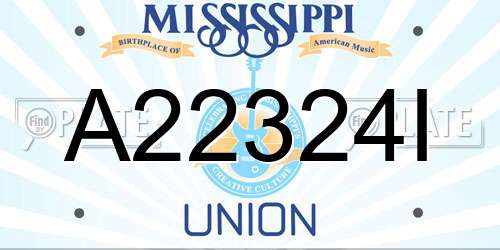 A22324I Mississippi License Plate