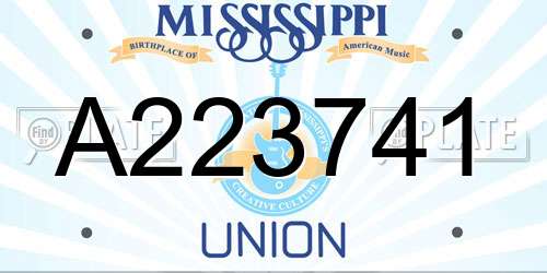 A223741 Mississippi License Plate