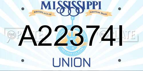 A22374I Mississippi License Plate