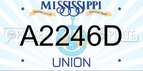 A2246D Mississippi License Plate