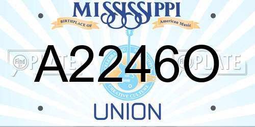 A2246O Mississippi License Plate