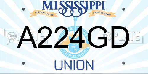 A224GD Mississippi License Plate