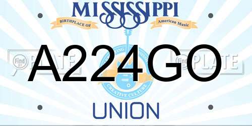 A224GO Mississippi License Plate