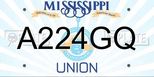 A224GQ Mississippi License Plate